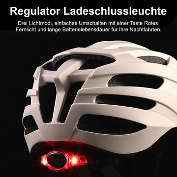 Gontence Fahrradhelm Bike Cross Helm Fahrradhelm mit 24 Belüftungslöchern und Rücklicht (1-tlg., Schwarz), abnehmbar zum Ausspülen