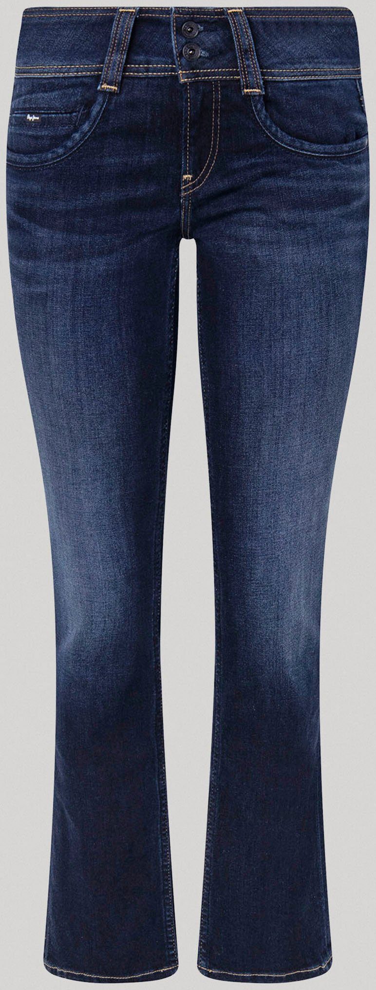 Pepe Jeans Straight-Jeans GEN in Baumwoll-Qualtät mit geradem Bein und Doppel-Knopf-Bund