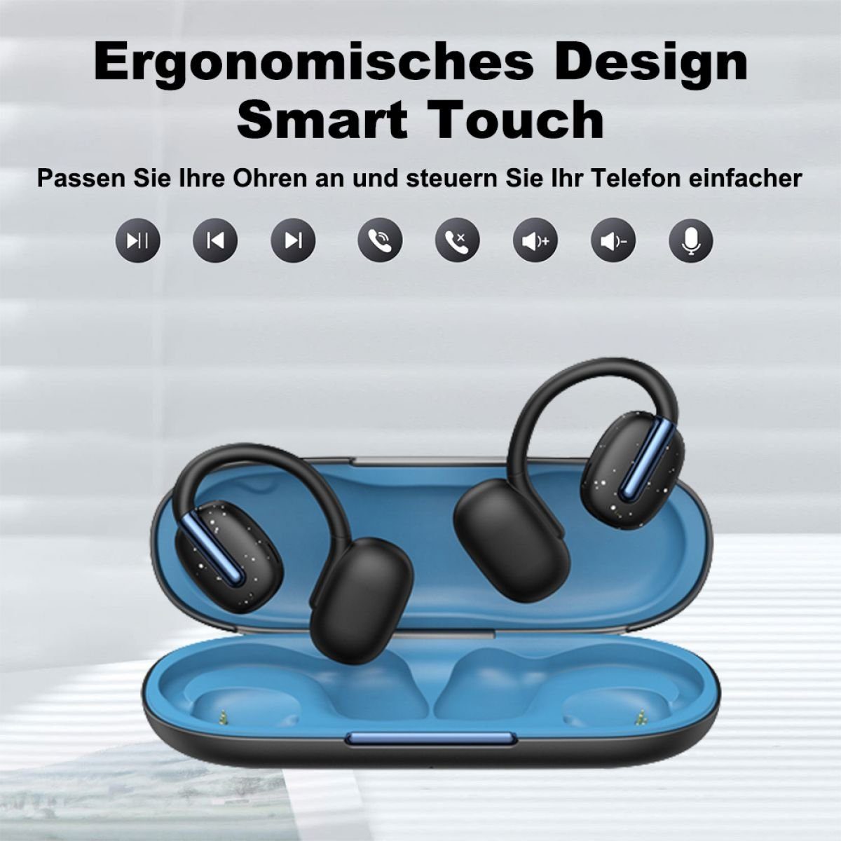 Conduction Jormftte Air Schwarz Bluetooth-Kopfhörer Open Kopfhörer Ear Sport Headphones Kopfhörer,Bluetooth