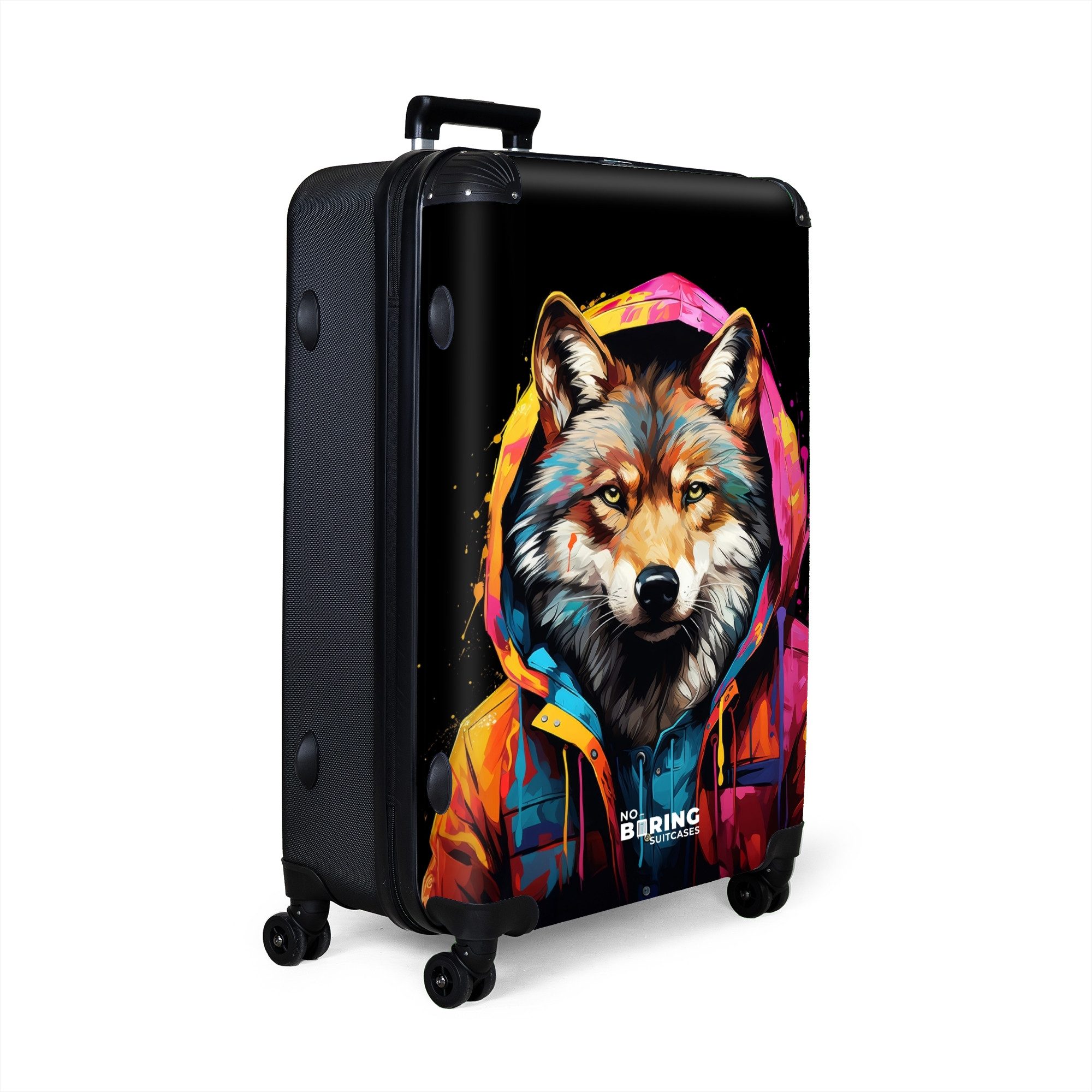 NoBoringSuitcases.com© Hartschalen-Trolley Fuchs mit buntem Fell und Farbsp günstig online kaufen