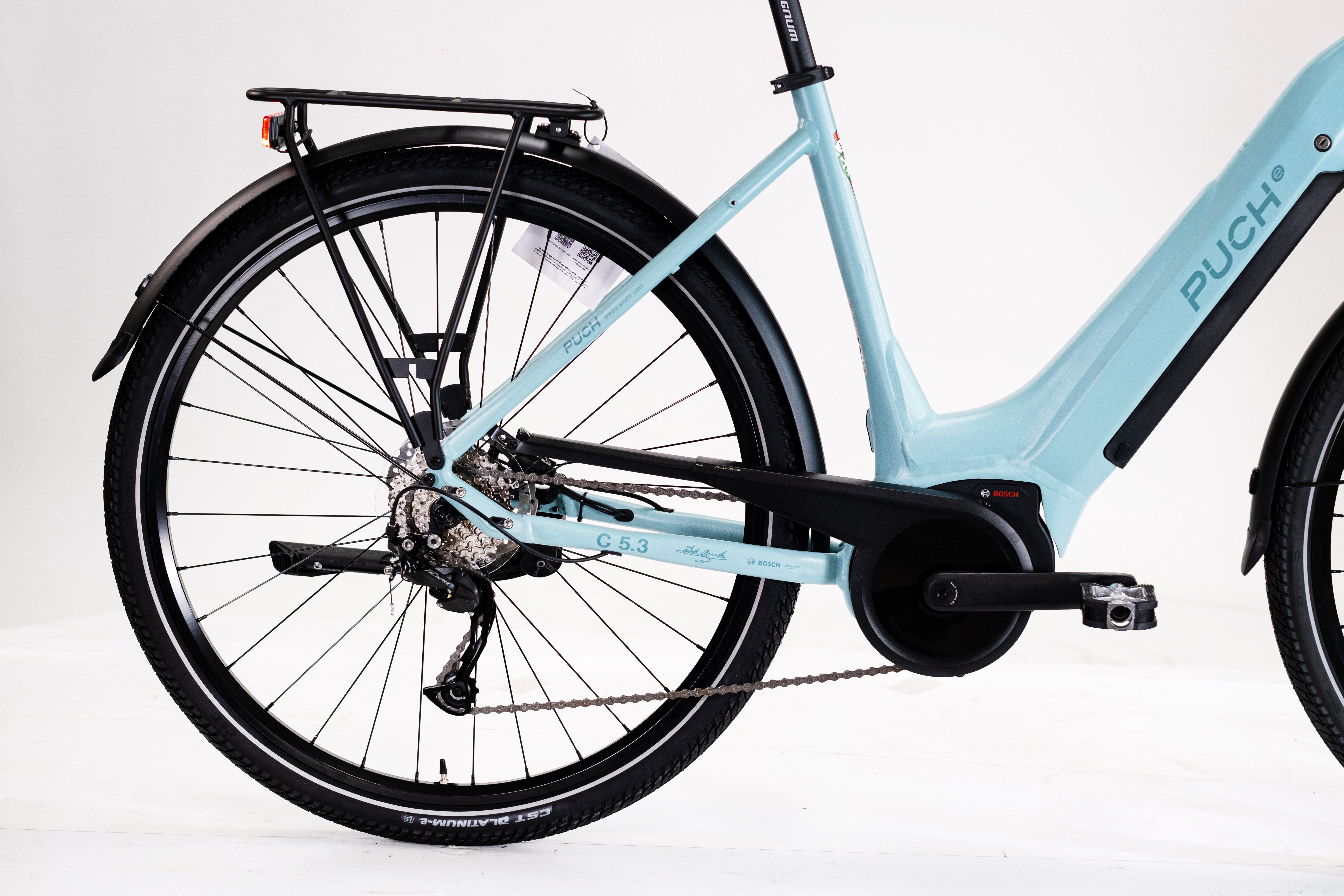 PUCH E-Bike Trekkingrad PUCH C5.3 ALIVIO / BOSCH 500 Wh 28" grün 9-Gänge, 9 Gang Shimano Alivio RDM3100 Schaltwerk, Kettenschaltung, Mittelmotor, 500 Wh, BOSCH PERFORMANCE LINE 36 V/250 W, Mittelmotor