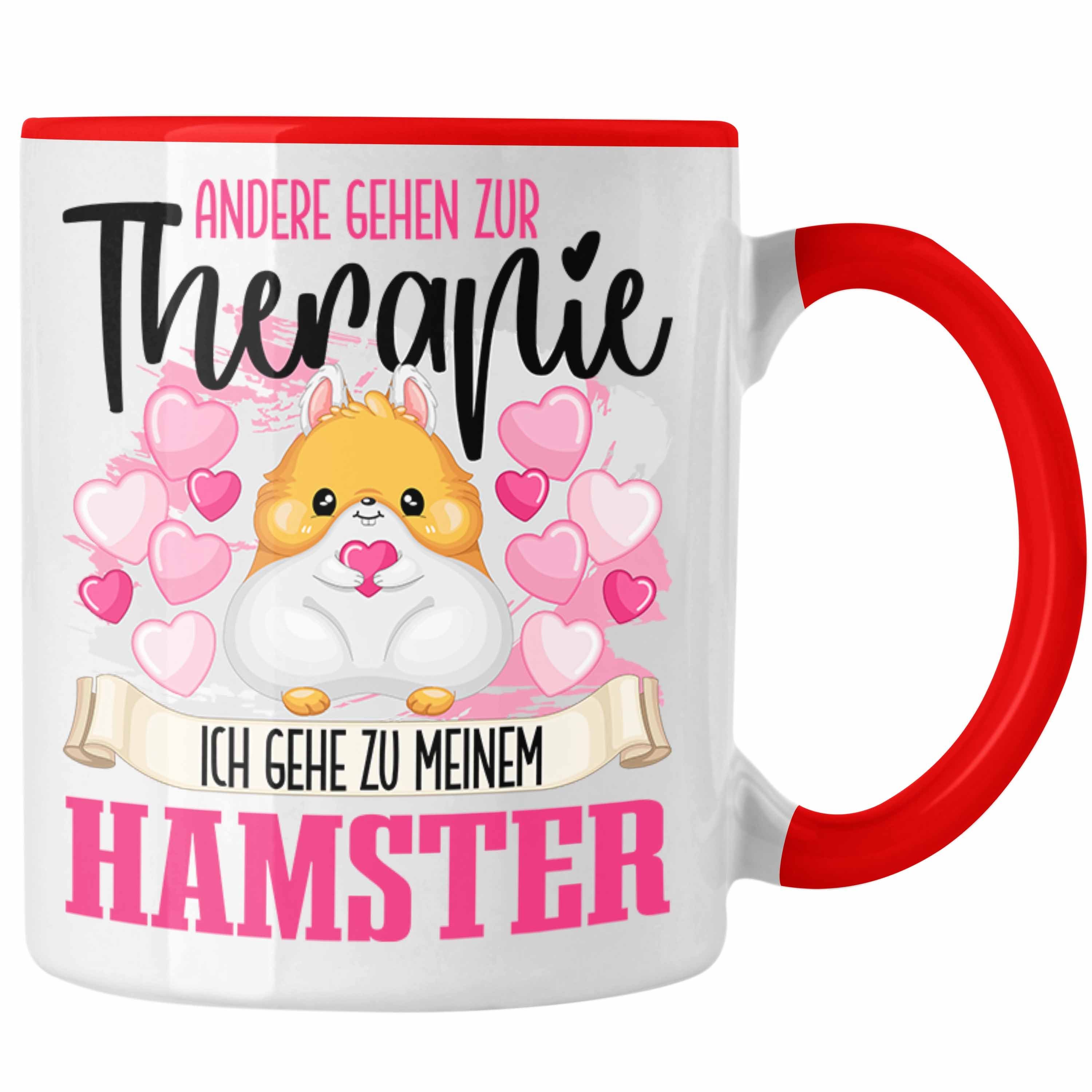 Trendation Therapie Lu für - Tasse Besitzerin Hamster Geschenk Trendation Rot Tasse Hamster