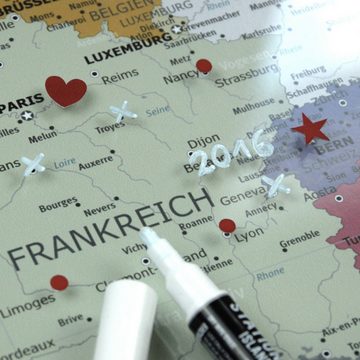 LANA KK Glasbild Europakarte, deutsche Beschriftung