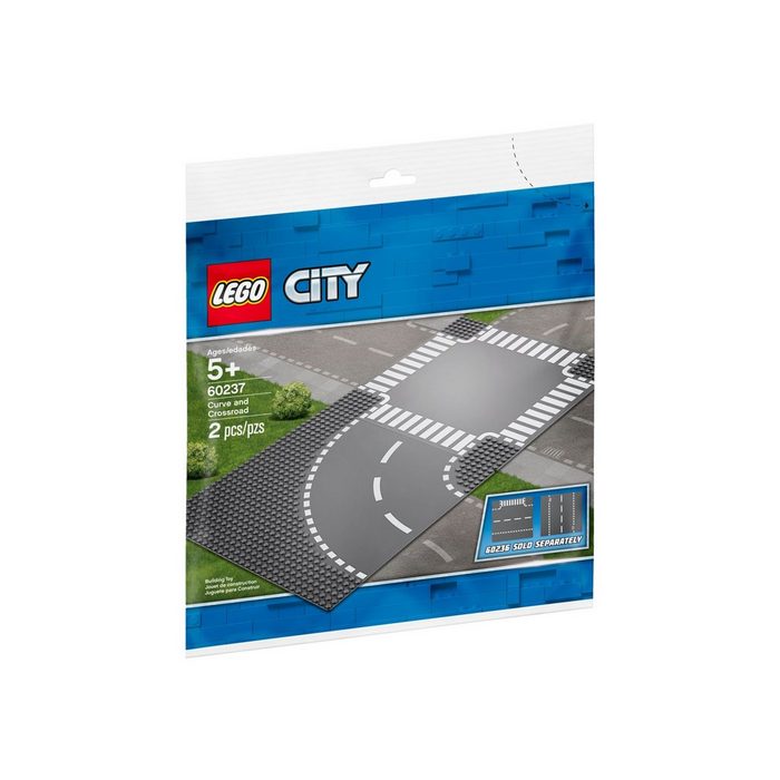 LEGO® Konstruktionsspielsteine LEGO® City - Kurve und Kreuzung (Set 2 St)