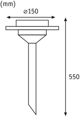 Paulmann LED Gartenleuchte Solarspieß Ufo IP44 LED 1x0,2W Edelstahl/Klar Edelstahl/Glas, LED fest integriert, Warmweiß, LED-Modul