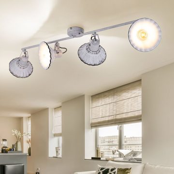 Globo LED Deckenspot, Leuchtmittel nicht inklusive, Deckenlampe Deckenleuchte Spotleiste verstellbar Keramik getüncht