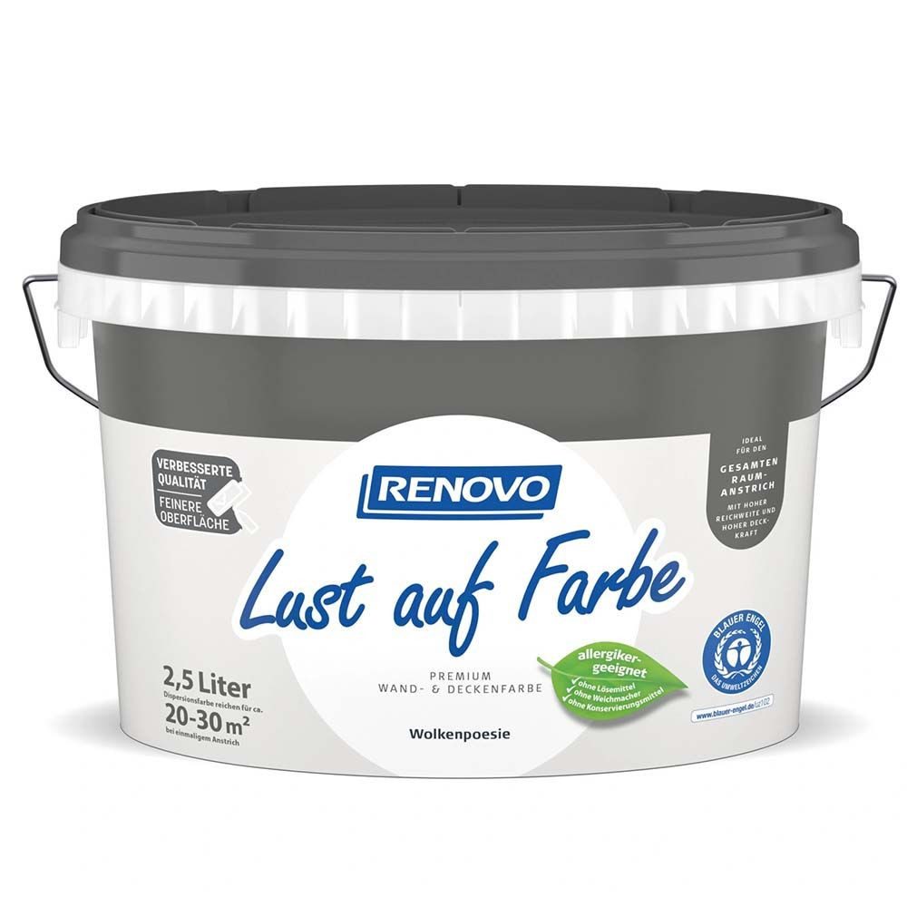 Renovo Wandfarbe Renovo Wand- und Deckenfarbe Lust auf Farbe matt 2,5 Ltr. Wolkenpoesie