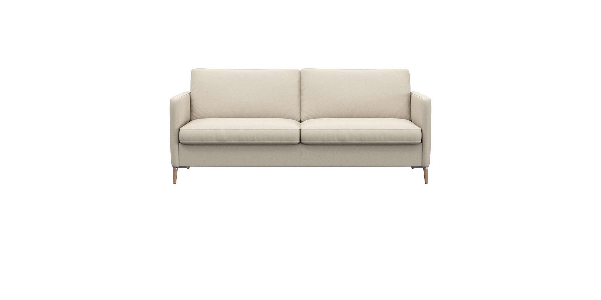 FLEXLUX 2-Sitzer Fiore Designsofa, bequem und komfortabel durch hochwertigen Sitzaufbau, breite Armlehnen, Kaltschaum, Füße Alu+ Eiche