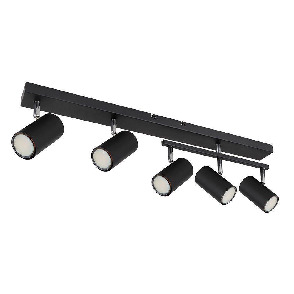 Deckenleuchte etc-shop nicht LED Flammig Deckenspot, Leuchtmittel 5 GU10 inklusive, Deckenleuchte Spots schwarz