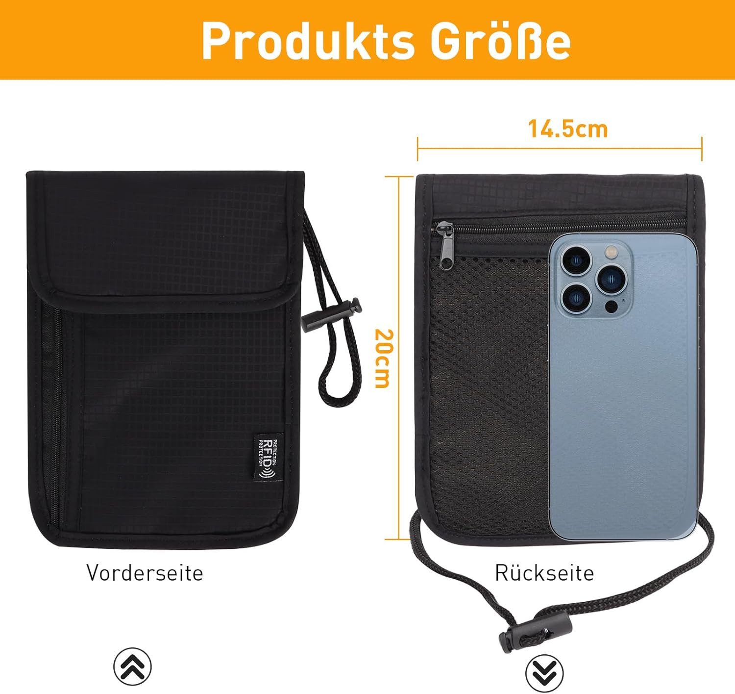 Coonoor Umhängetasche Tragetasche Brustbeutel RFID-Schutz,Unisex Passport günstig online kaufen