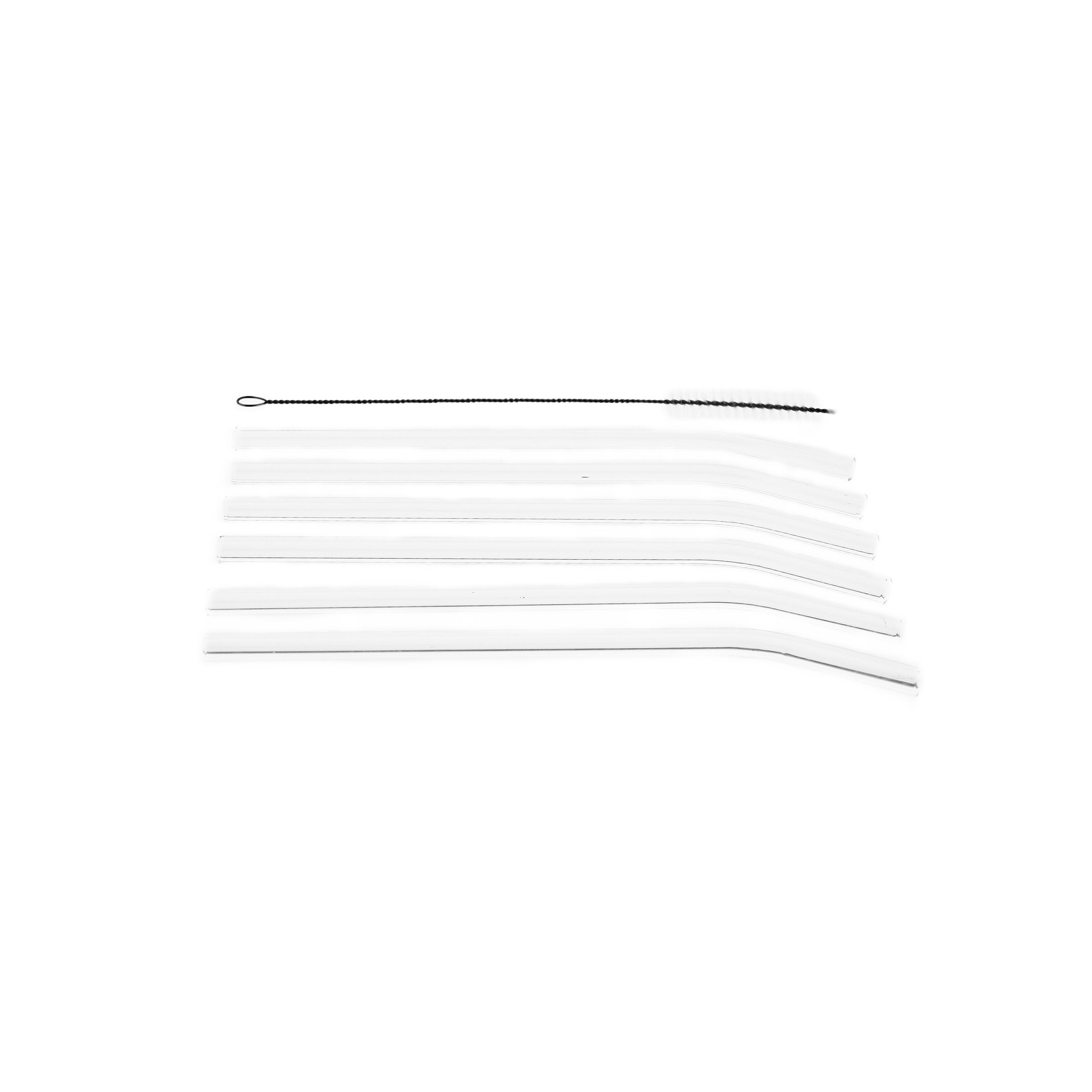 Mulex Trinkhalme Glastrinkhalme 6er Set + Reinigungsbürste - 20 cm, (7-tlg)