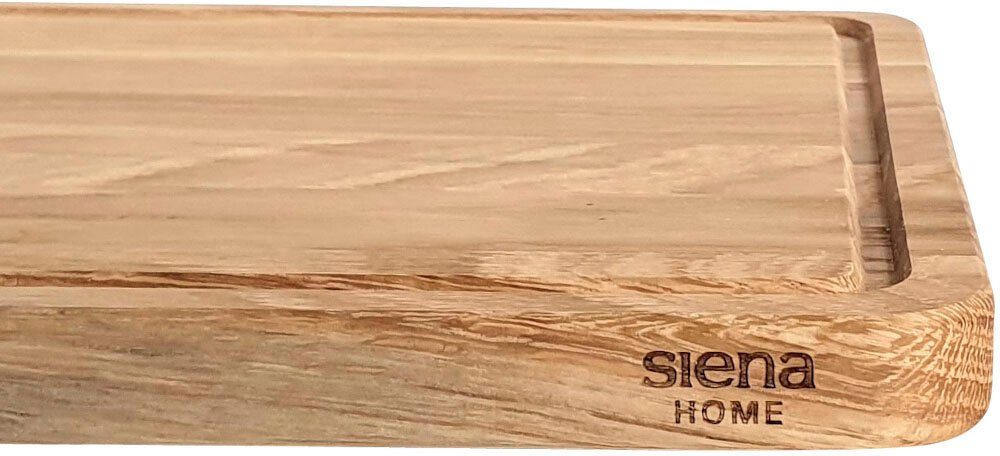 Eichenholz Brescia, Siena Eichenholz, mit FSC®-zertifiziertem Schneidebrett Saftrille, (1-St), Home aus