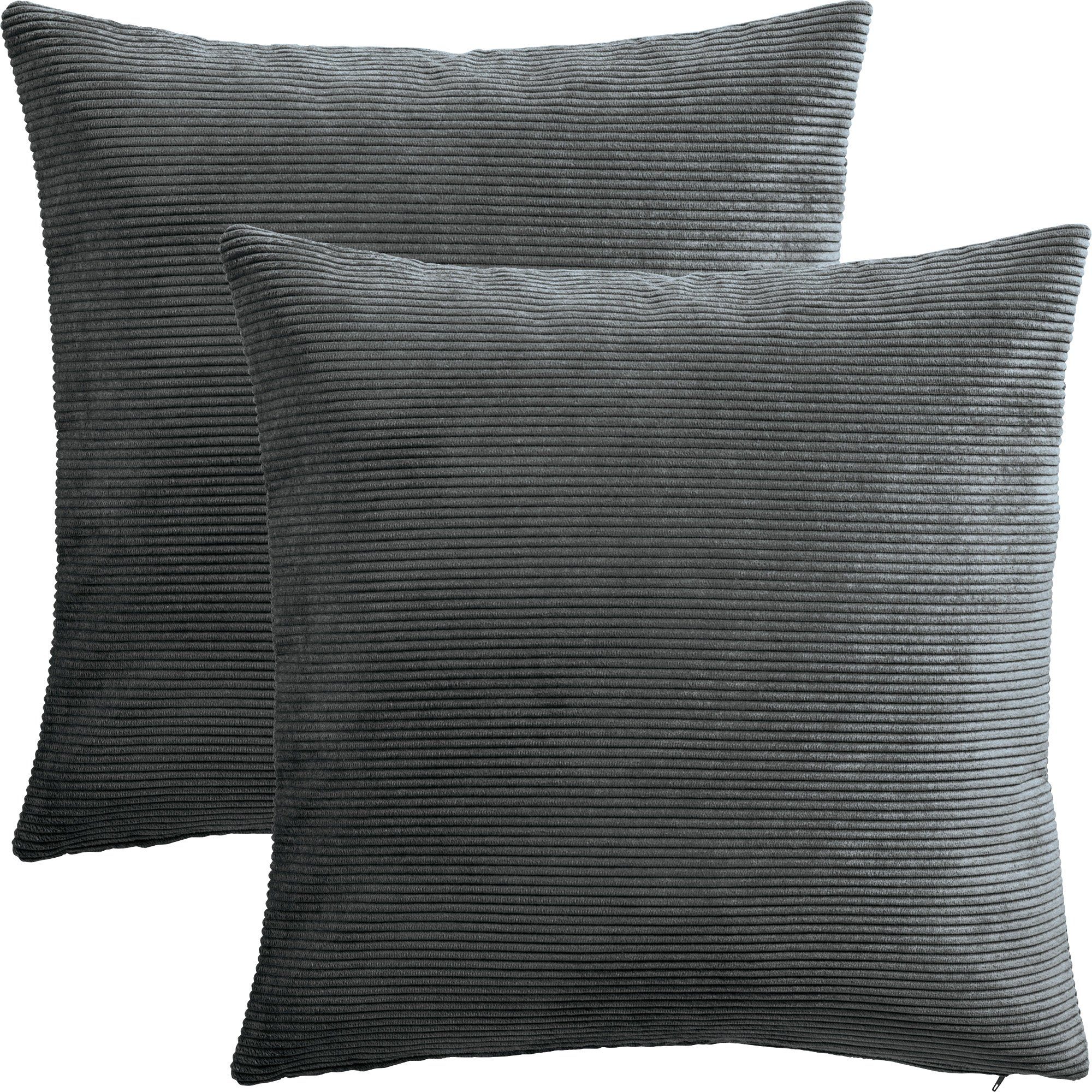 Erwin Müller Kissenbezug Kissenhülle "Glasgow" 2er-Pack, Cord Uni