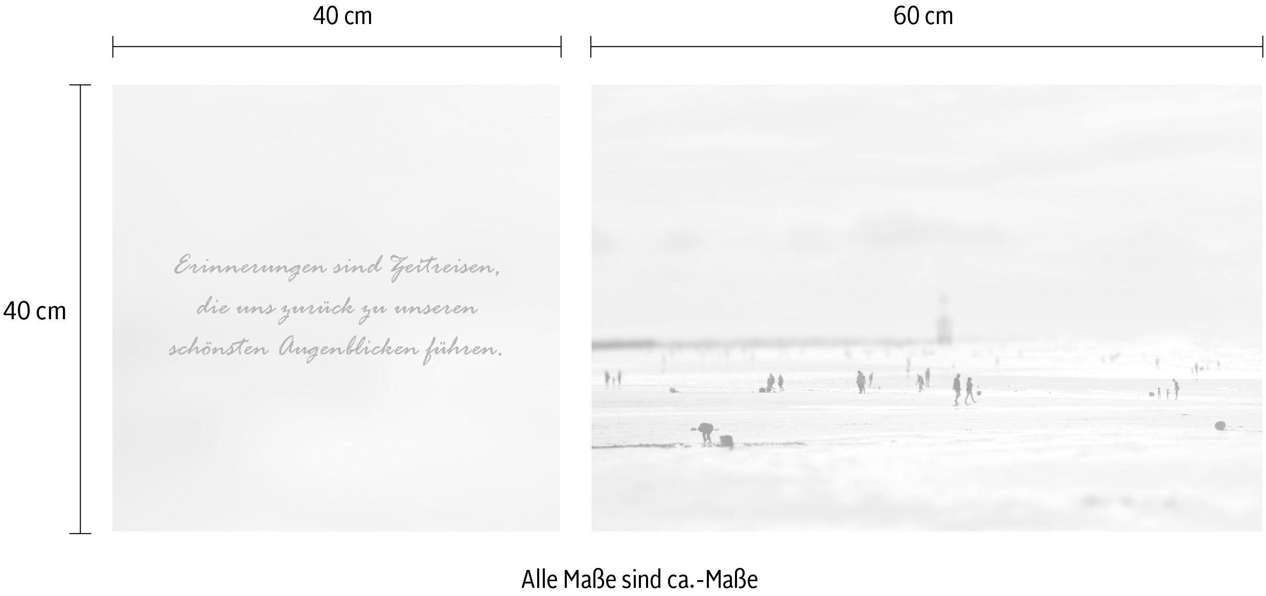 queence Leinwandbild Zeitreisen, Kunst, Meer, Meer Bilder, Menschen, Modern, Schriftzug, Schriftzüge, Spa, Spa Bilder, Sprüche, Sprüche & Texte (Set), Premium-Leinwandstoff, Handarbeit aus Deutschland, Zitat, 2er Set