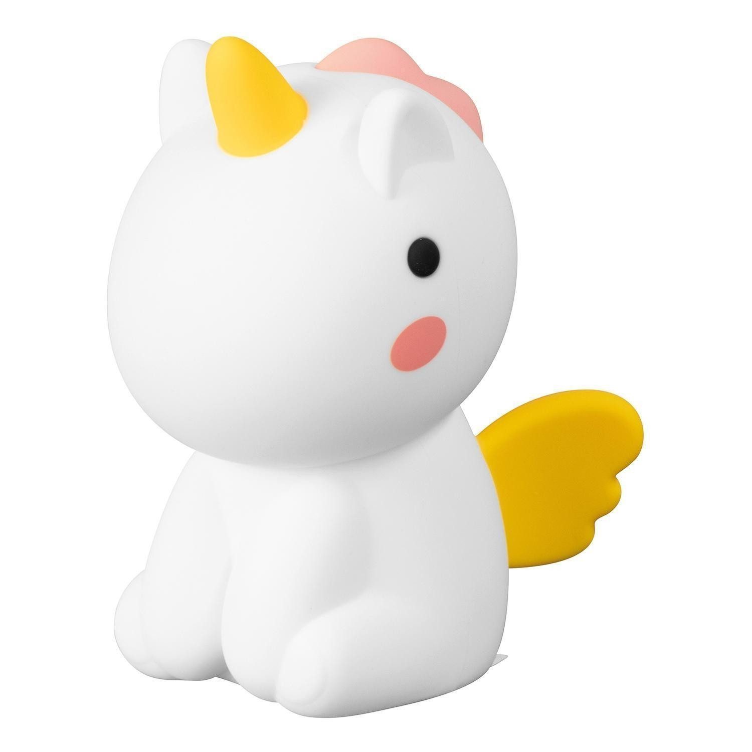 FH Lighting LED Nachtlicht EMILY, Gelb, Weiß, Silikon, Akkubetrieben, Dimmfunktion, RGB-Farbwechsel, LED fest integriert, Extra-Warmweiß, B 8,5 x H 14 x T 10,5 cm