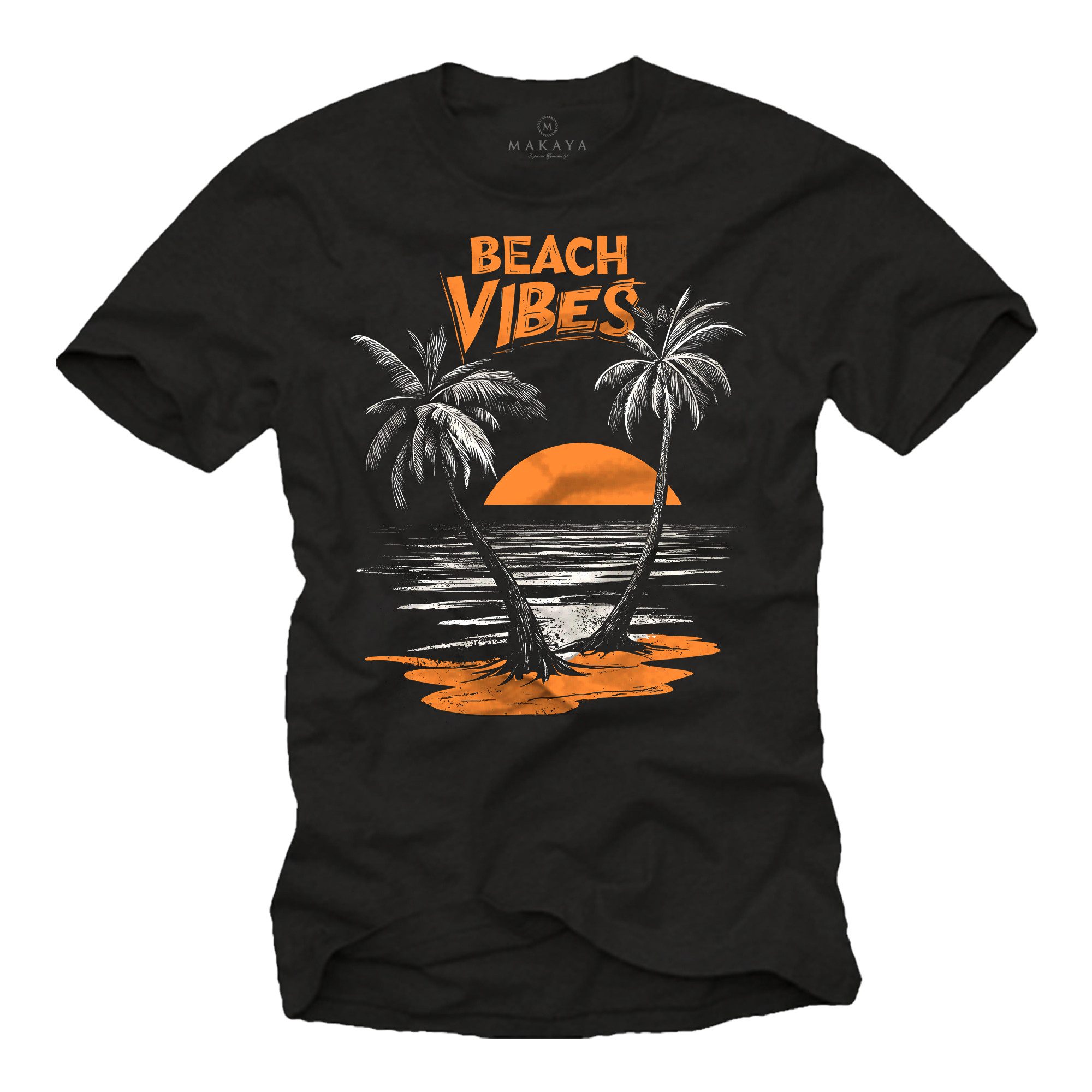 MAKAYA T-Shirt Herrenshirt mit California Beach Motiv – Palmen & Sunset Vib günstig online kaufen