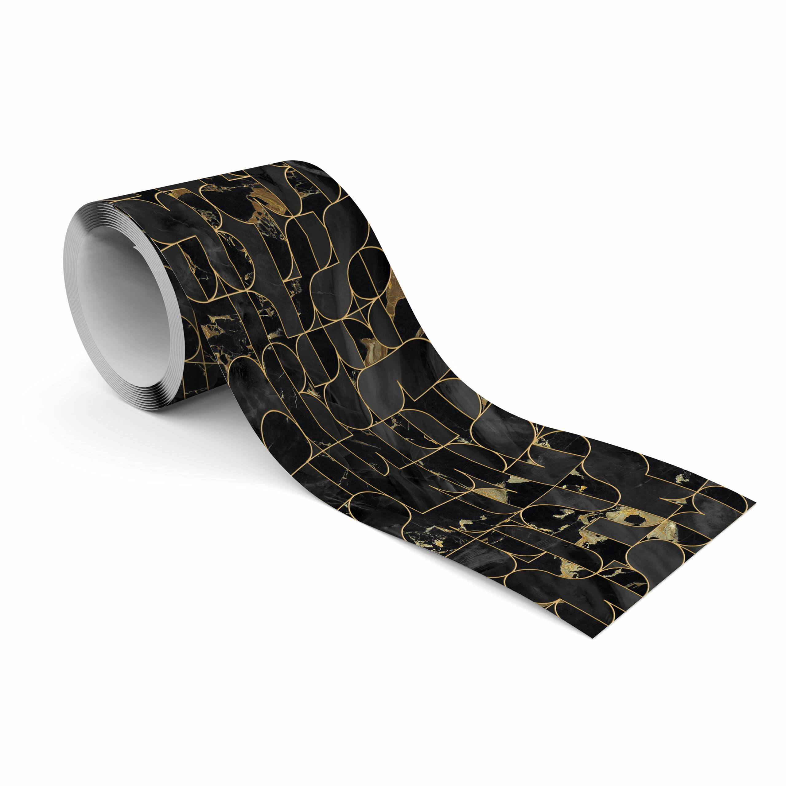 Muralo Bordüre Wandbordüre selbstklebend Abstrakt – Tapetenbordüre Wohnzimmer Büro, grafisch, Geometrischer abstrakter Marmor, 10 x 300 cm, abriebfest, abwischbar