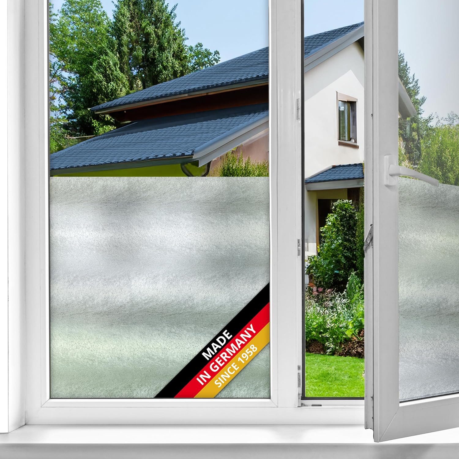 d-c-fix Fensterfolie Sofelto - selbsthaftende Sichtschutzfolie Deko Folie für Fenster innen, Spürbar geprägt, Statisch haftend - rückstandslos entfernbar und wiederverwendbar