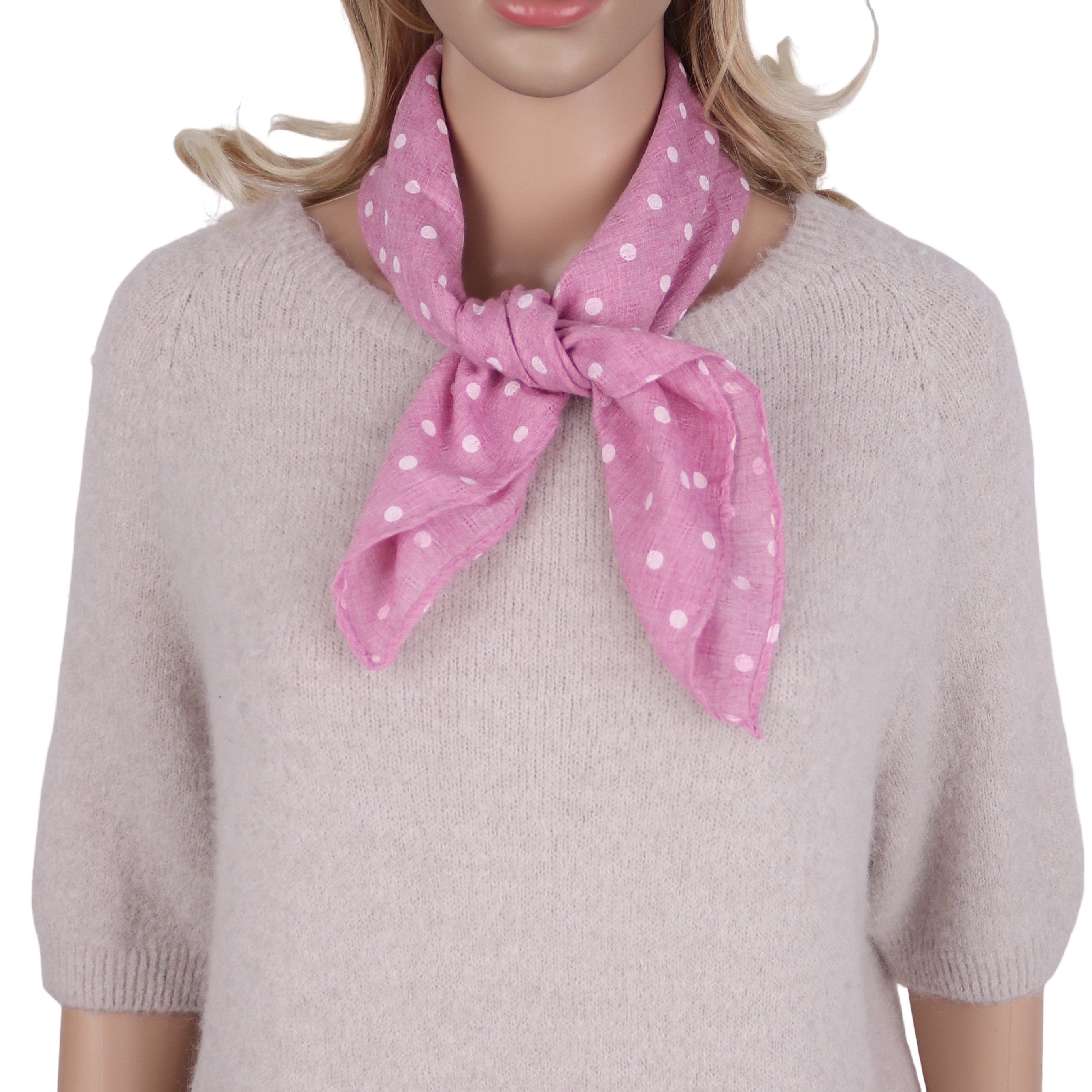 MIRROSI Nickituch Dreicktuch ca. 60 × 60 cm, wunderschönes Punkte-Muster, Damen Halstuch ideal für Frühling, Sommer oder Herbst