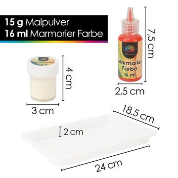 OfficeTree Kreativset OfficeTree Marmorier Farben (wp), (6-Tlg. Set), Marmorier Wassermalset für Papier Deko und Postkarten