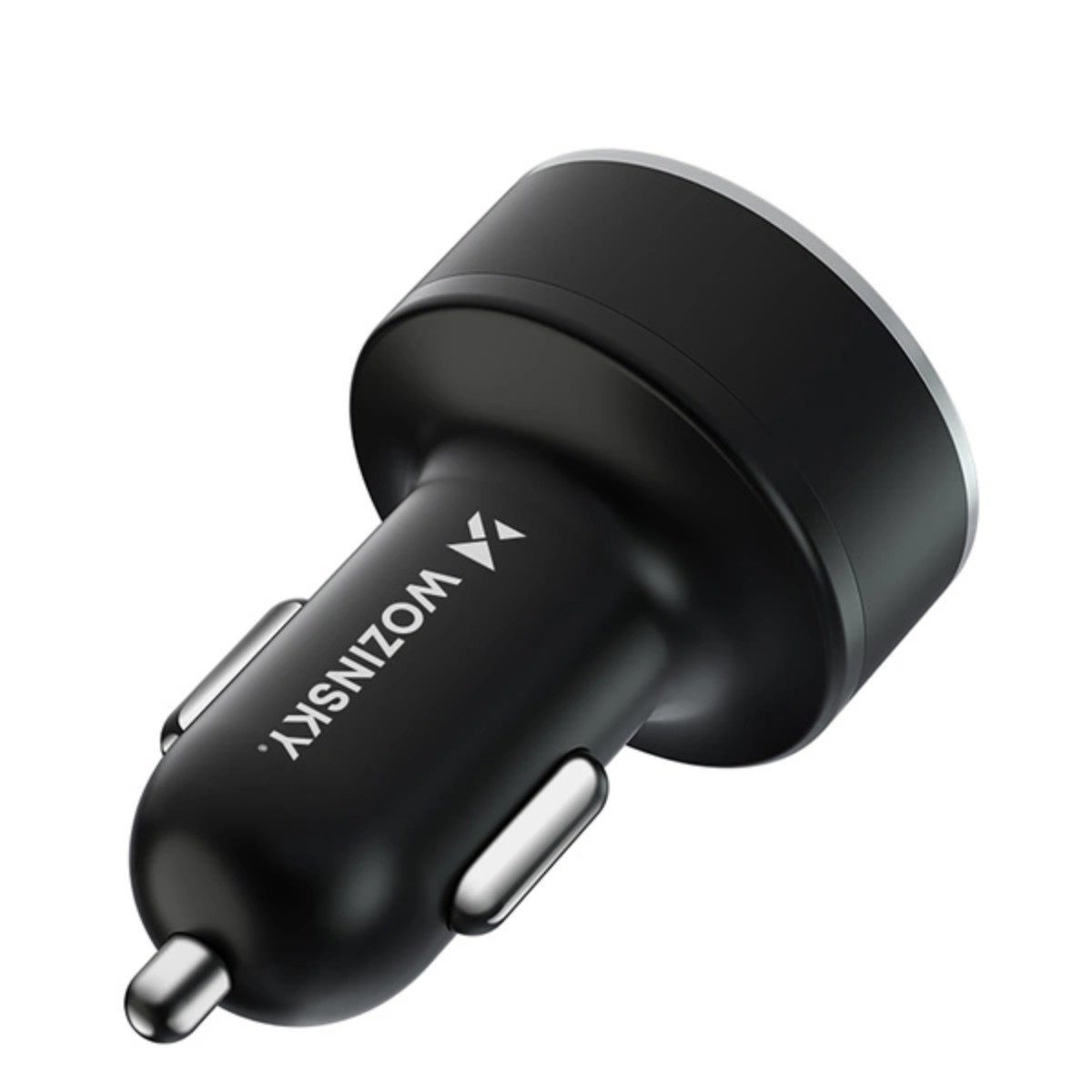 Wozinsky WDCCB Autoladegerät mit Display 50W 2xUSB-C / 2xUSB-A - Schwarz Auto-Adapter