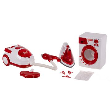KRUZZEL Kinder-Haushaltsset Haushalts-Set Kinder Spielzeug Waschen Bügeln Staubsauger mit Ton