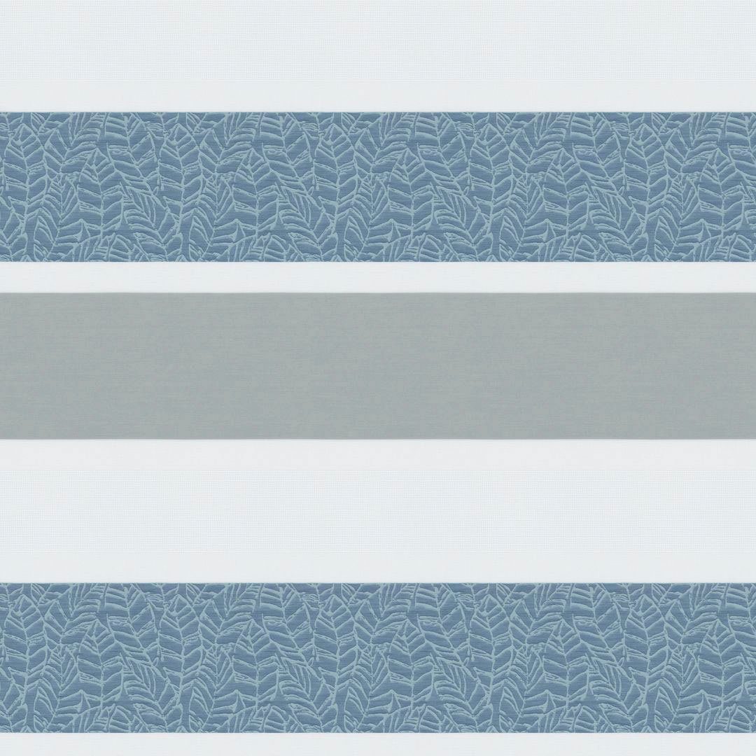 grau/blau/weiß Querstreifen Monte, (1 Multifunktionsband you!, r Vorhang St), halbtransparent, Neutex Blattmotiv mit for