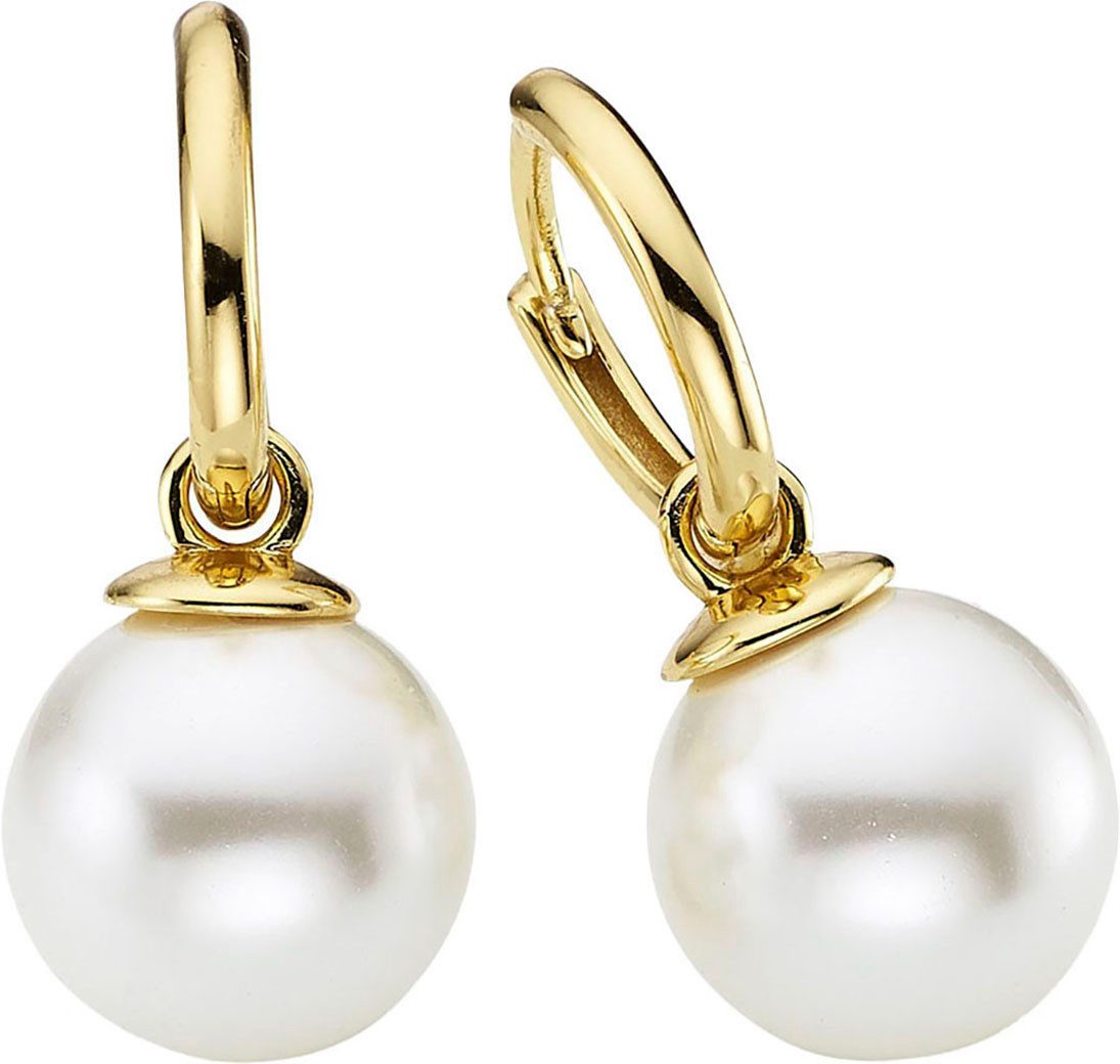 Firetti Paar Creolen Schmuck Geschenk Silber 925 Ohrschmuck Ohrringe, mit Perle (synth) - Einhänger abnehmbar