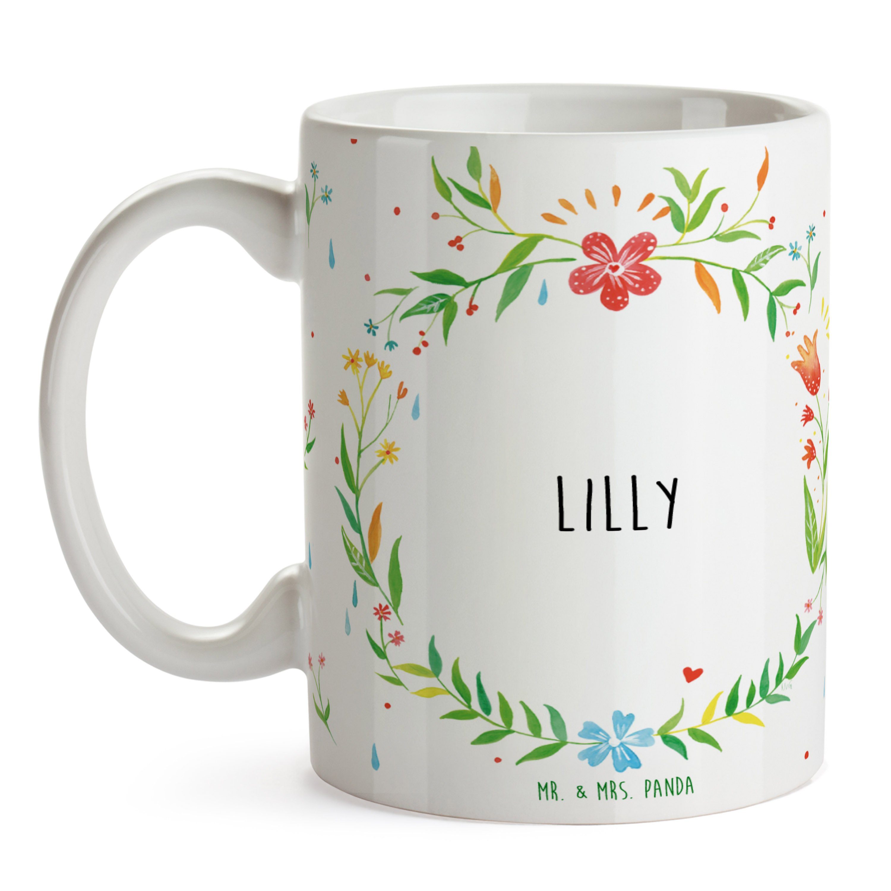 Lilly Keramik Teebecher, Motive, Tasse, Mr. Panda Kaffeetasse, Tasse Tasse - Becher, Geschenk, Mrs. &