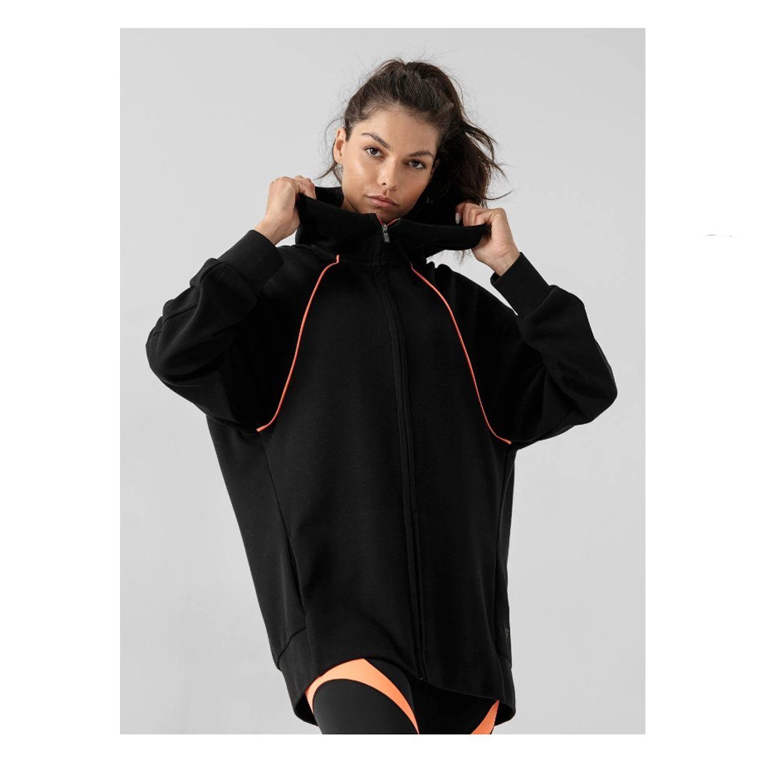 Damen Sportjacke Zipp-Jacke, Trekkingjacke 4F 4F Sweatshirt - schwarz Jacke