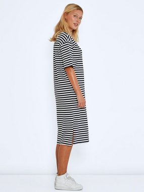Noisy may Shirtkleid Kurzarm Kleid Regular Fit Sommer Dress Rundhals (lang) 5391 in weiß/schwarz