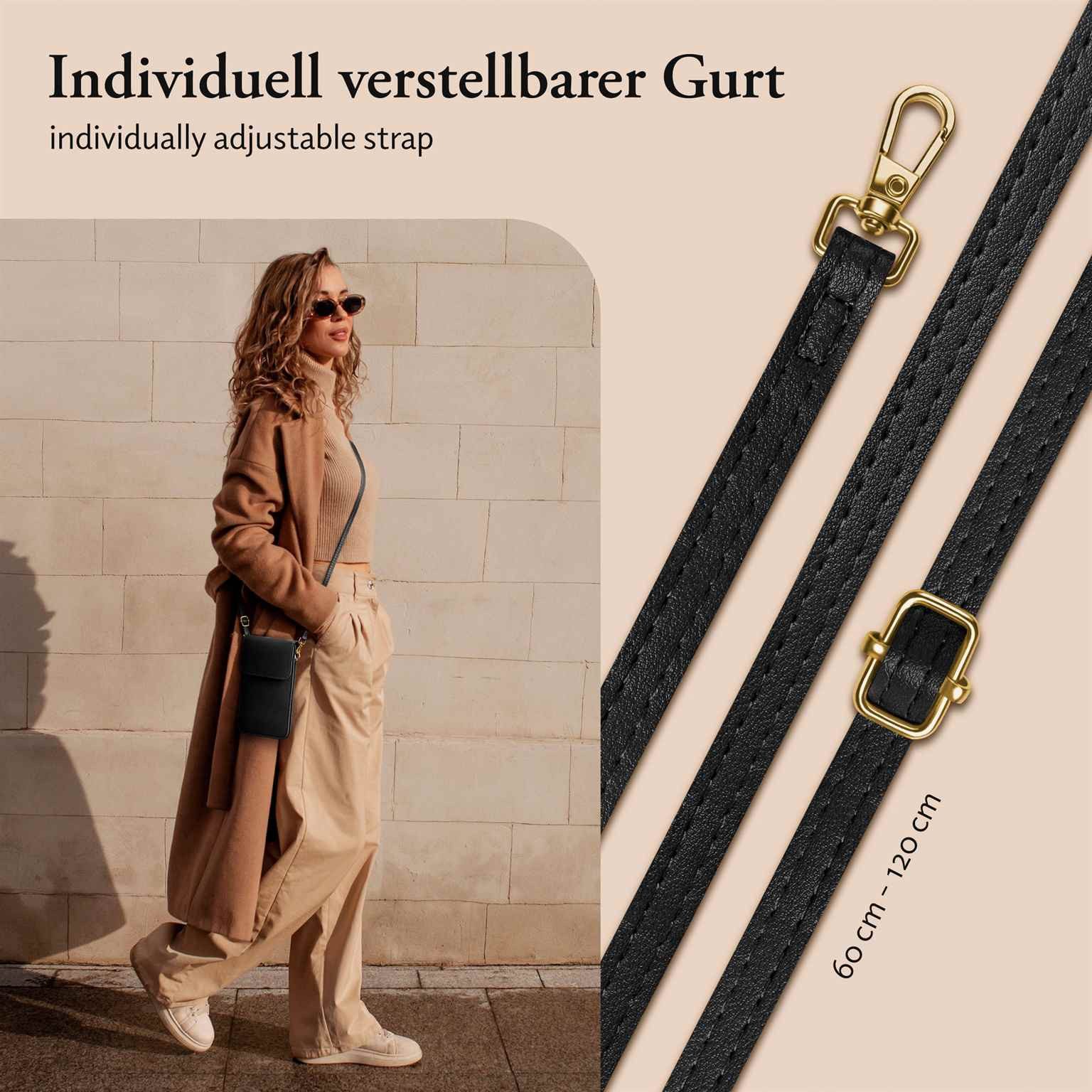 moex Handyhülle moex® CitySling für Samsung Galaxy A21s, Handytasche zum Umhängen kleine Handtasche mit Handyfach Touch-Fenster