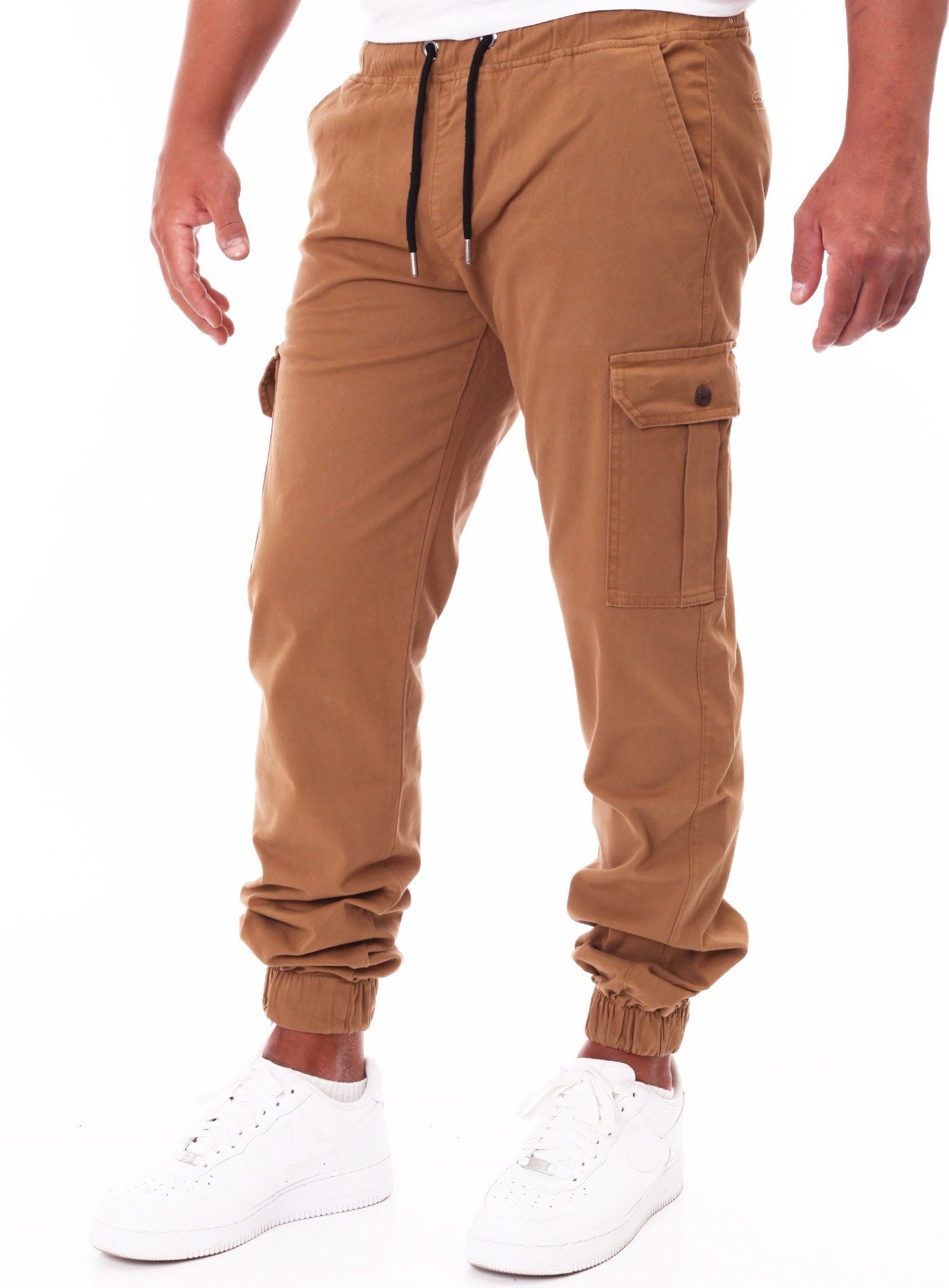 Reslad Cargohose Reslad Chinohose Herren Chino Freizeithose Cargo-H (1-tlg., Cargohose lang) bequeme Chino Hose Herren lange Hose mit Seitentaschen