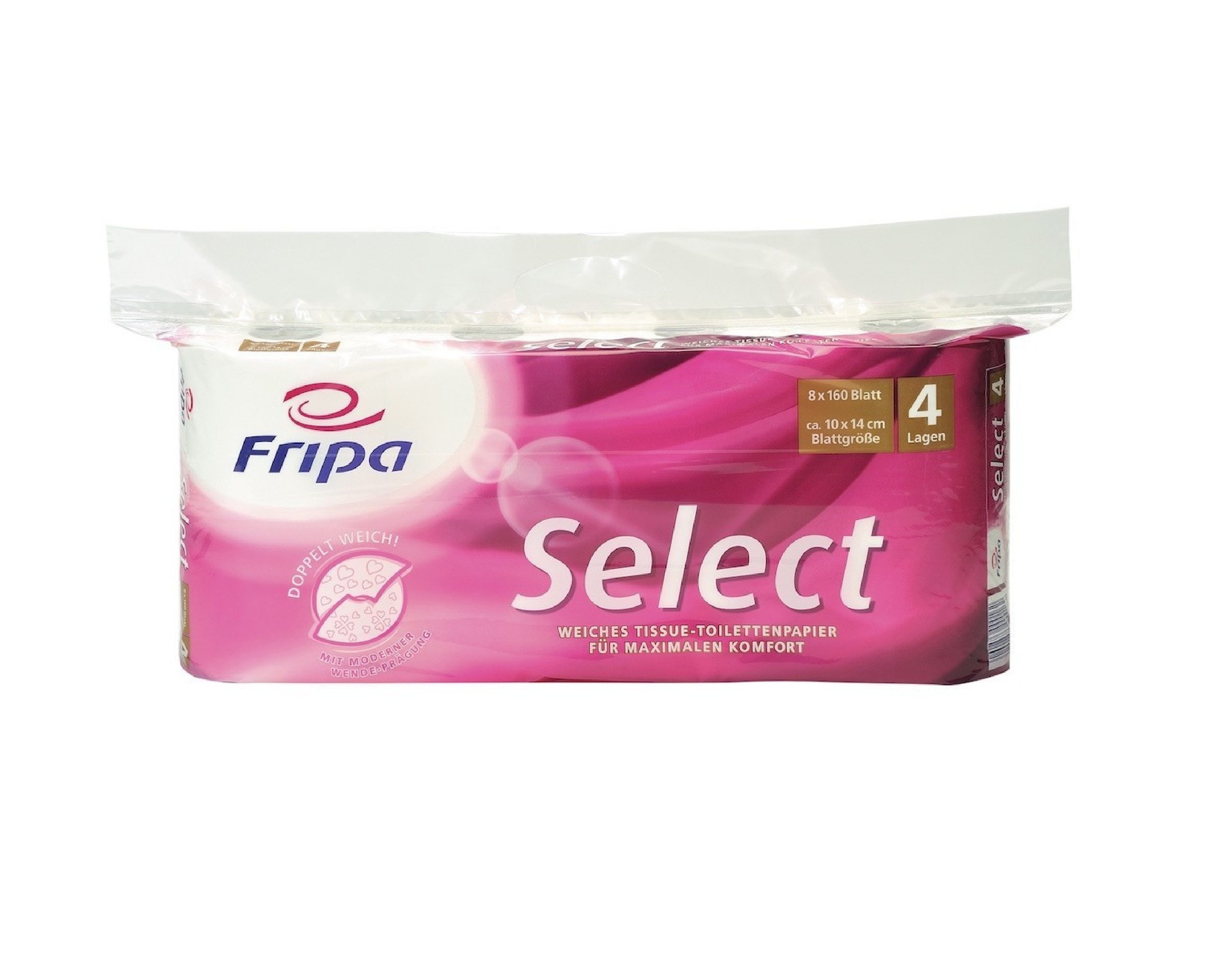 Fripa Toilettenpapier Toilettenpapier SELECT 4-lagig Großpackung 48 Rollen