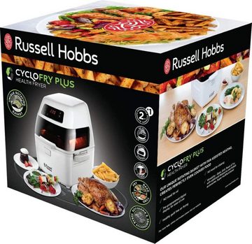 RUSSELL HOBBS Heißluftfritteuse rotierender Frittierkorb, 1300,00 W, Mit Touch Control Display, Rotisseriespieß, Kebab-Zubehör & Grillrost