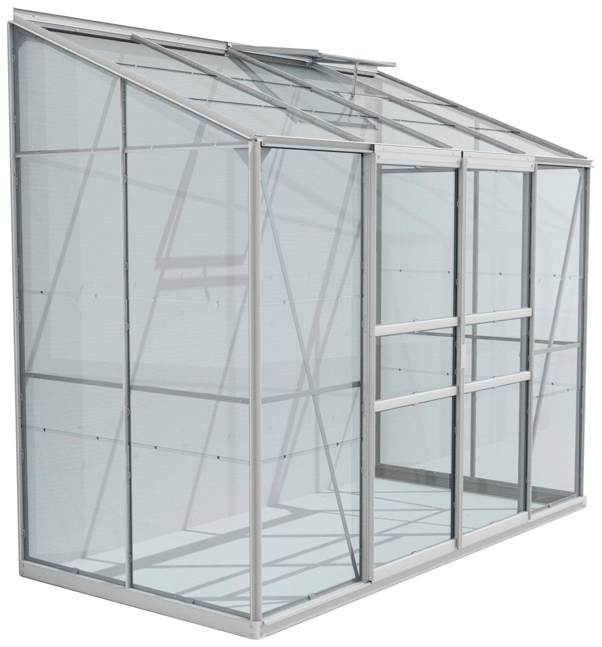 Vitavia Anlehngewächshaus Styx 3300, BxTxH: 128 x 254 x 222 cm, 3 mm Wandstärke