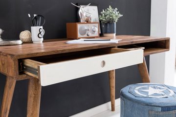 furnicato Schreibtisch REPA weiß 120 x 60 x 75 cm Massiv Holz