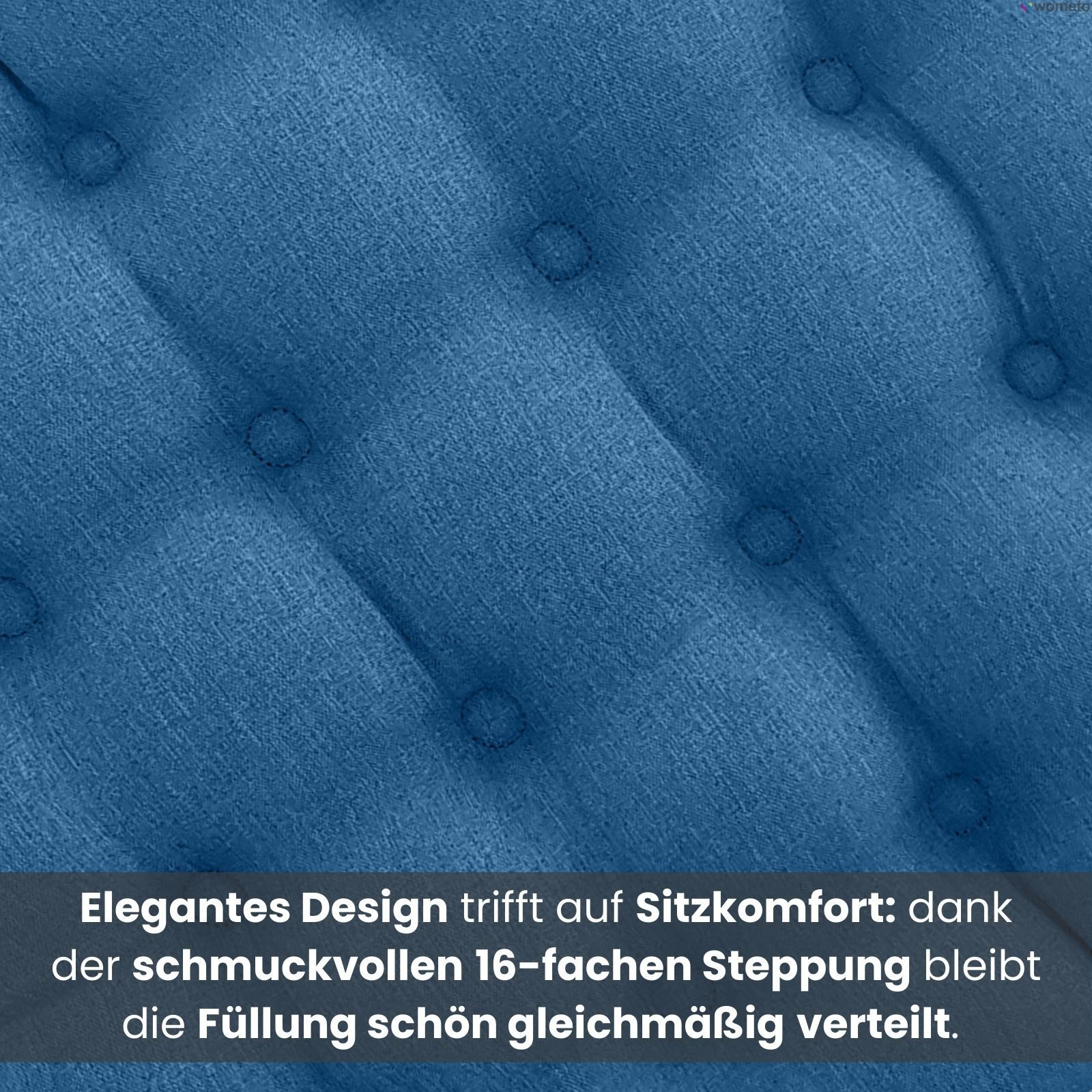 wometo Stuhlkissen Prime 40x40 2er Set, OEKO-TEX®, Sitzkissen mit Steppung & Bändern – Bild 4 von 5