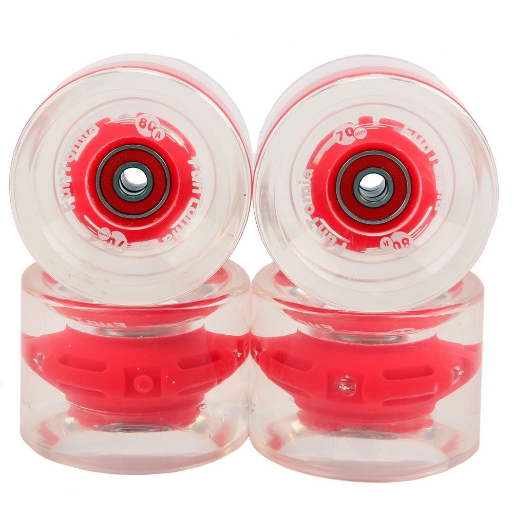 FunTomia Longboard FunTomia 4 Stück (LED) Longboard/Skateboard Rollen (Big Wheels)