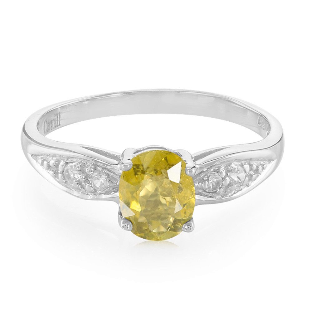 Cavill Silberring Kupfer-Turmalin-Silberring 1,04 ct Oval, platinierte 925 Sterling (1-tlg)