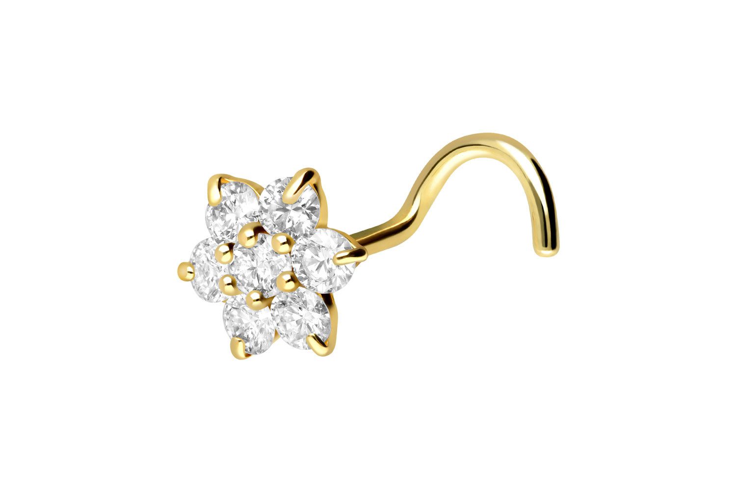 Nasenpiercing 18 Karat Gold Nasenstecker Spirale DIAMANTBLUME