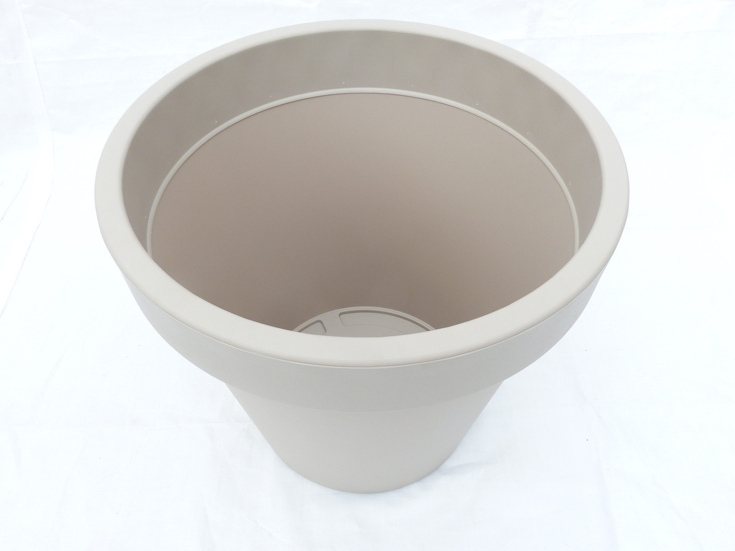 gruenwaren jakubik Übertopf Pflanzkübel E&K, beige, Taupe rund Ø80cm, Pflanztopf Blumentopf Kübel