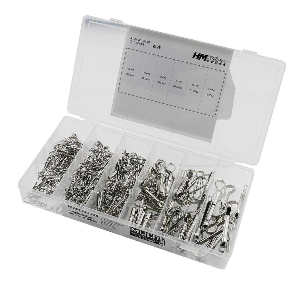 Klapphaken Müllner Simplexhaken-Sortiment, 300-tlg. BOX-SH300