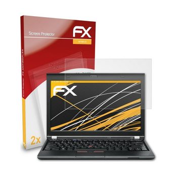 atFoliX Schutzfolie für Lenovo ThinkPad X230t, (2 Folien), Entspiegelnd und stoßdämpfend