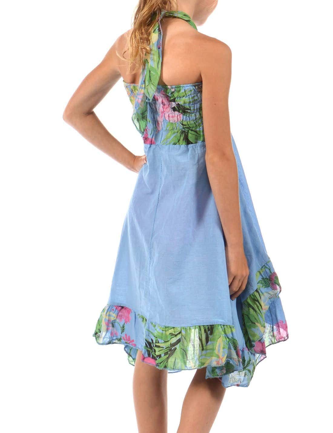 BEZLIT Bund (1-tlg) Mädchen Kleid Blau Sommerkleid Schulterfrei,elastischer Sommer