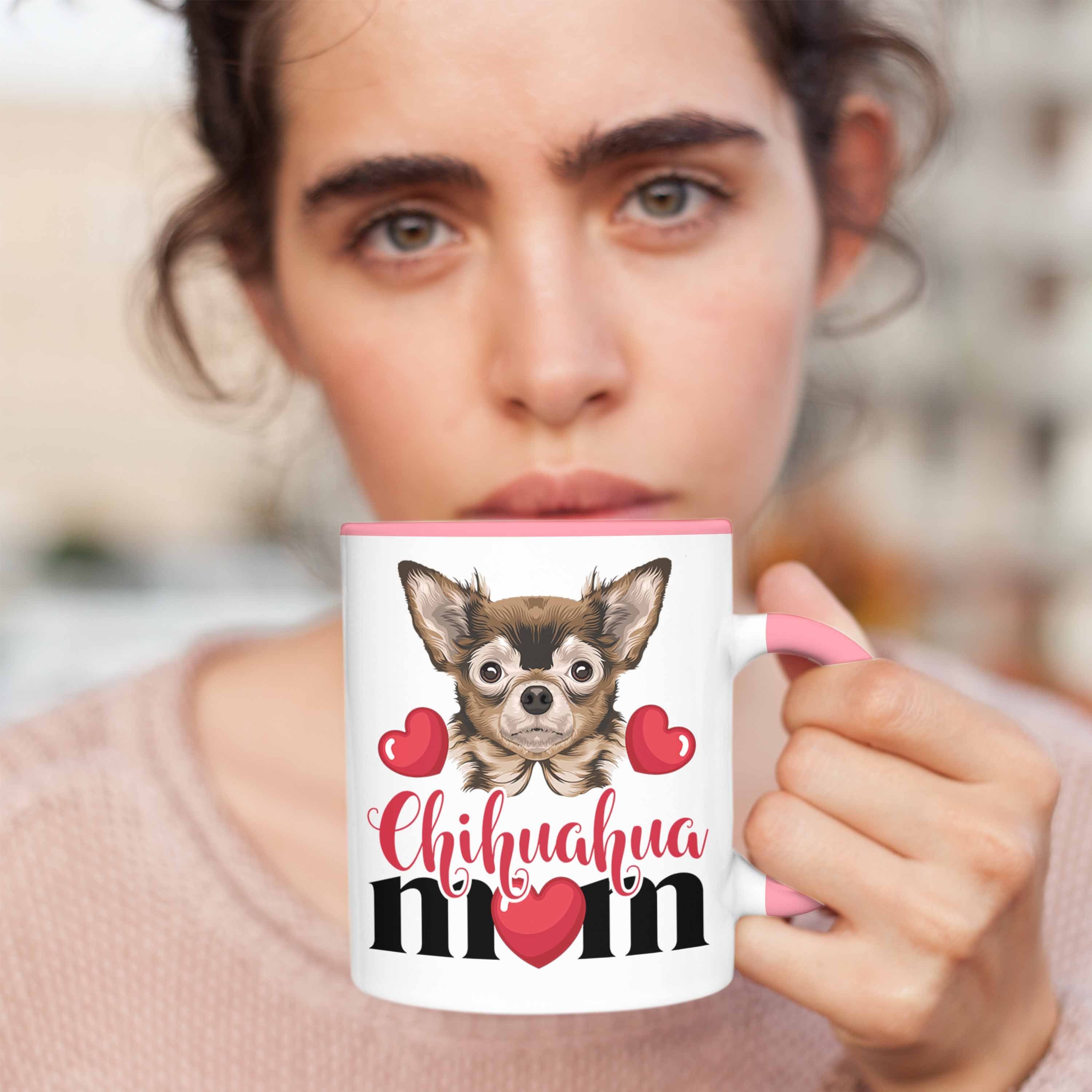Mom Besitzer Tasse Tasse Rosa Geschenkidee Trendation Chihuhahua Frauchen Kaffee-Becher Mama