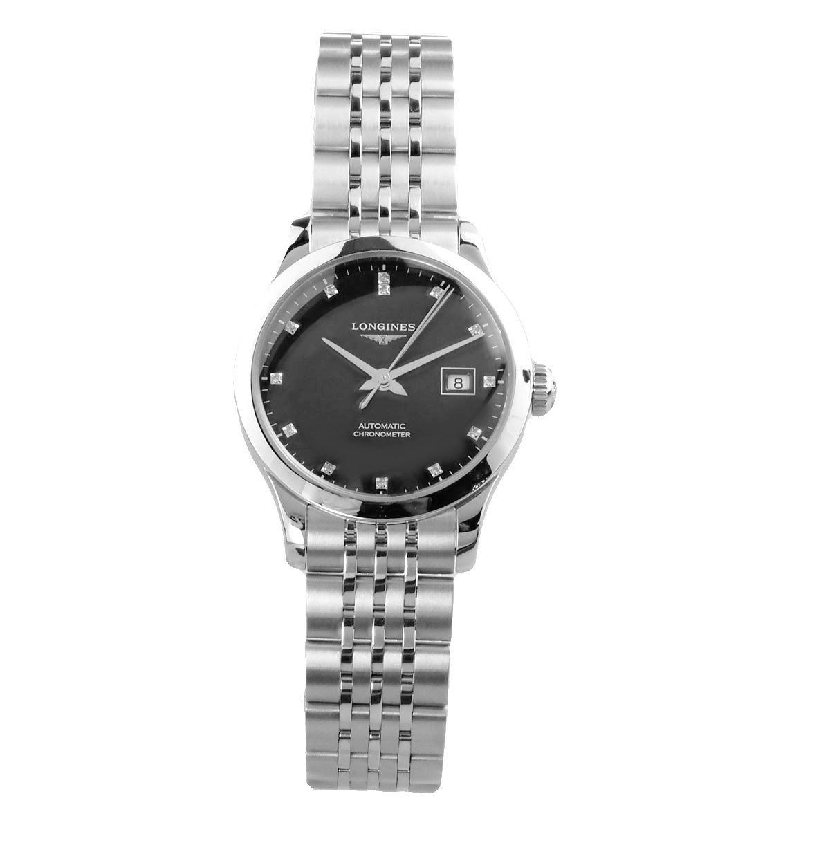 LONGINES Automatikuhr Swiss Made L23214576 Record Damen Uhr Chronometer Diamanten, COSC Zertifikat