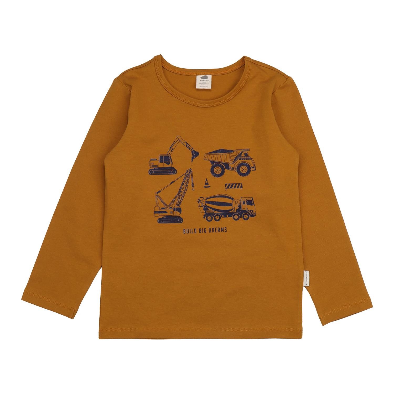 Langarmshirt Walkiddy mit Baggermotiv aus Bio Baumwolle