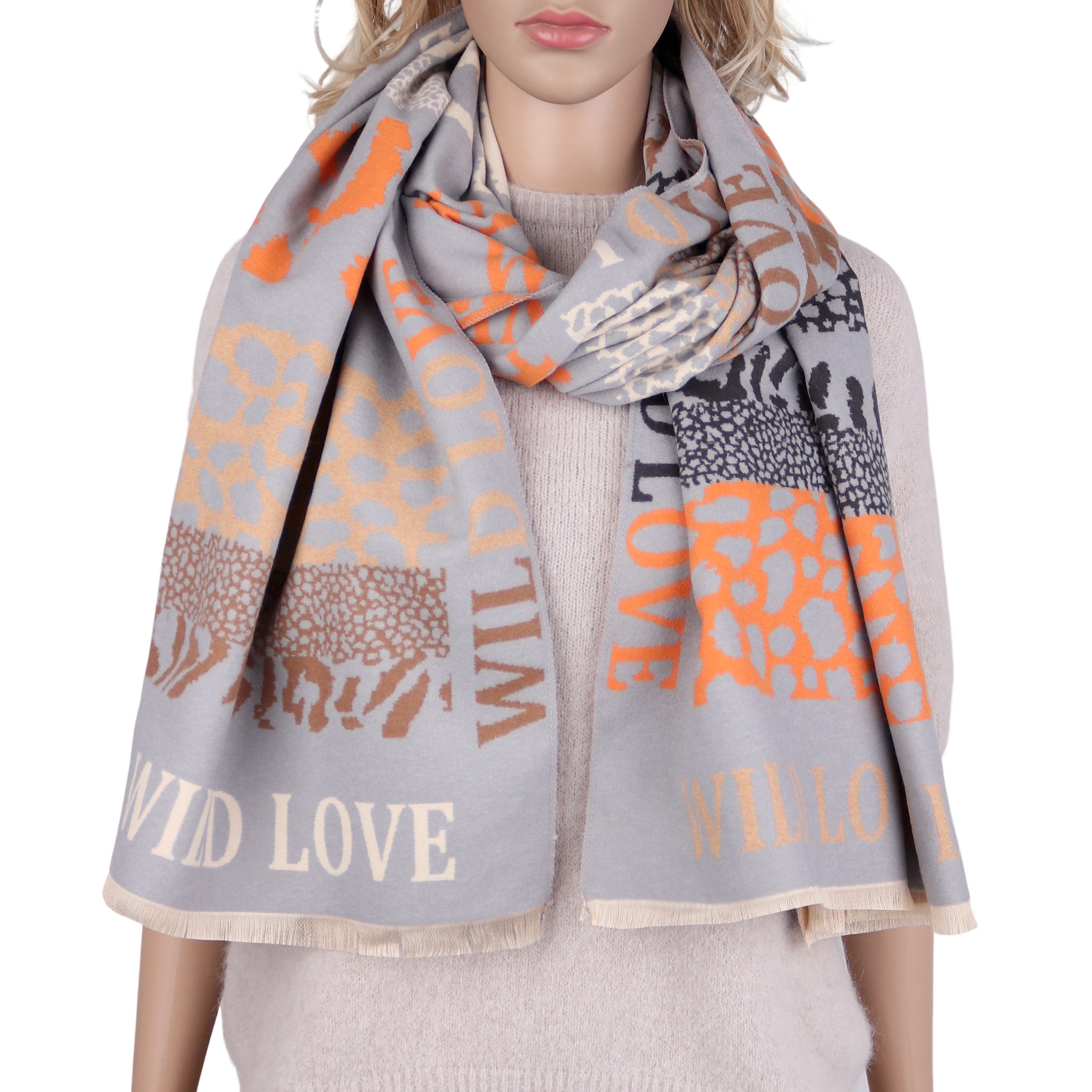 MIRROSI Modeschal weicher und warmer Schal Blumen Pferdemuster, 67x185cm, ( günstig online kaufen