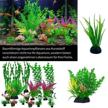 Daisred Aquariendeko 18 Stück künstliche Aquarium Pflanzen Dekoration, (18-tlg)